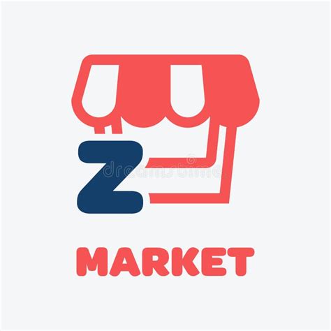 The Market Logo Is Cut By The Letter Z Stock Illustration