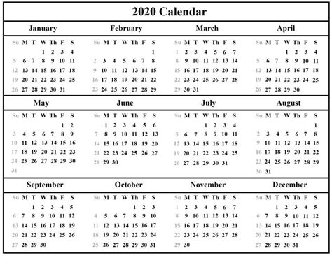 Download This Free 2020 Printable Calendar With A Simple Black And