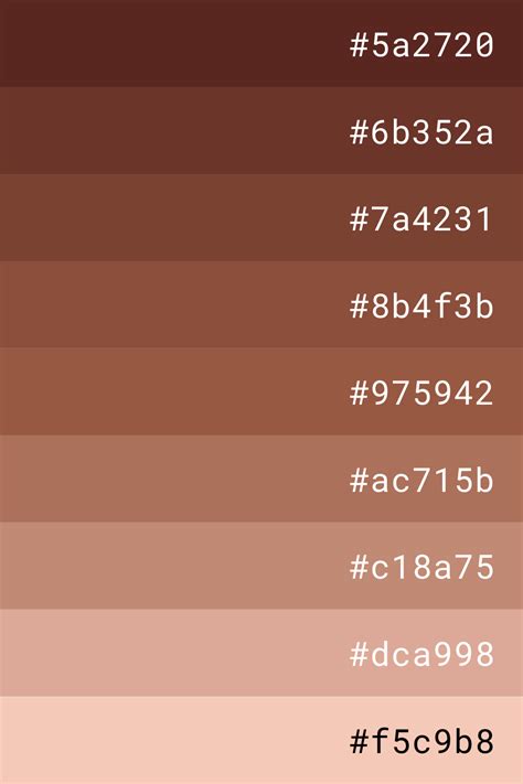 Brown Color Palette Skin Color Palette Hex Color Palette Brown