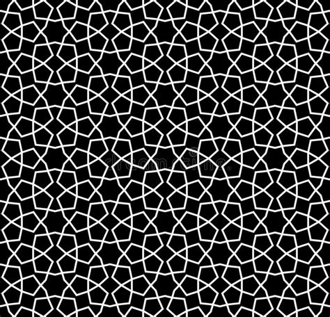 Black And White Arabic Geometric Seamless Pattern Vector Stock Vector