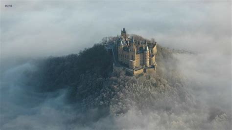 Wallpaper Forest Castle Germany Fog Fire Hohenzollern Terrain