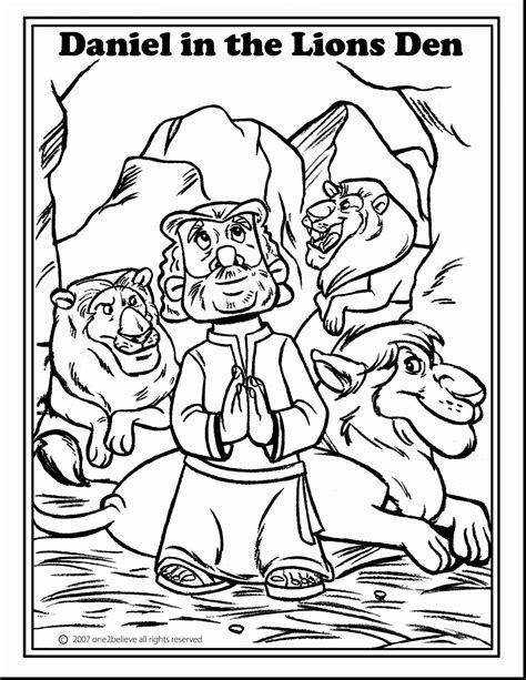 Free Coloring Page Of Daniel In The Lions Den