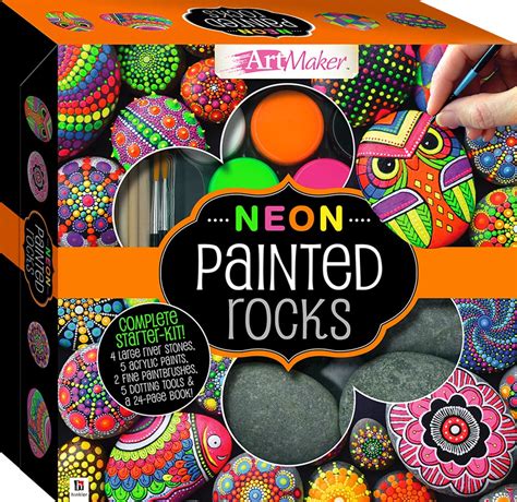 Paint Your Own Neon Stones Kit Rock Painting Art