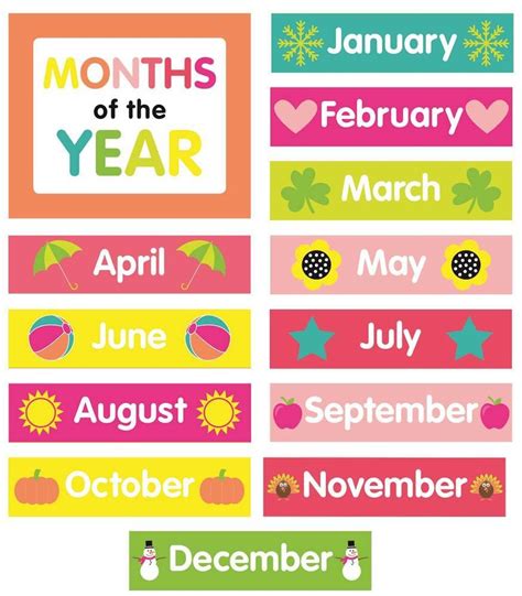 Months Of The Year Preschool Printable