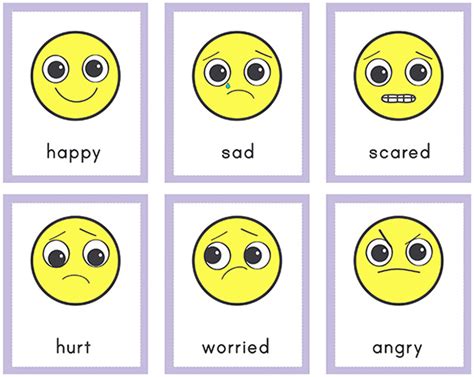 Emoji Emotions Matching Cards For Exploring Feelings And Emotions
