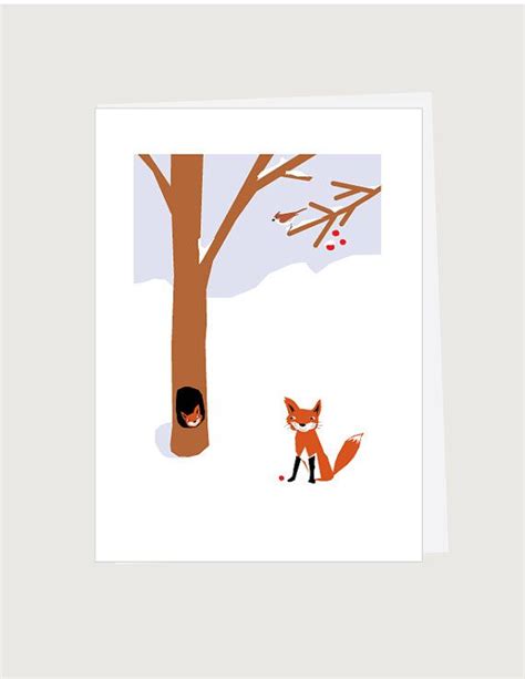 Christmas Cards Foxes In Snowy Woods Note Card Collection Etsy