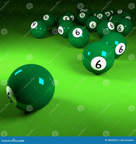 Green Billiards Balls Number Six Stock Illustration Illustration Of