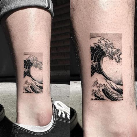 Minimalist The Great Wave Tattoo Wiki Tattoo