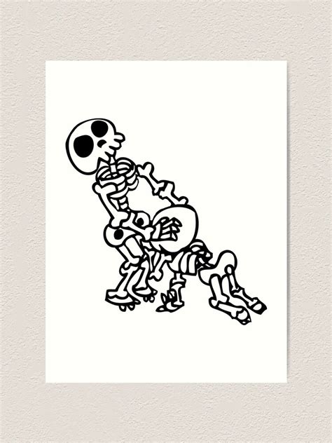 Funny Blowjob Sex Skeleton Art Print By Huggymauve Redbubble