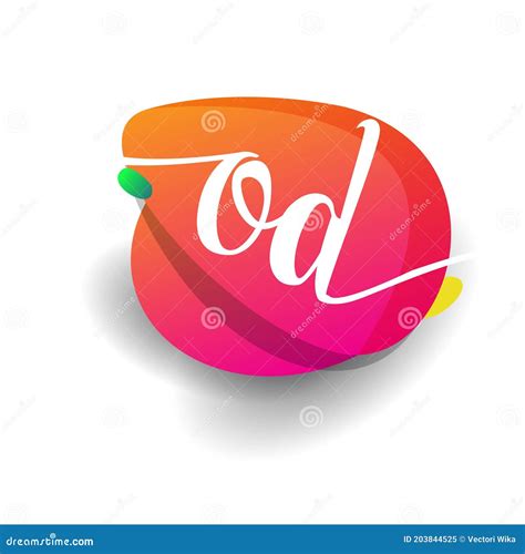 Letter Od Logo With Colorful Splash Background Letter Combination Logo