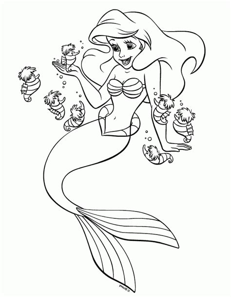 30 Desenhos Da Pequena Sereia Ariel Para Colorir E Imprimir Online