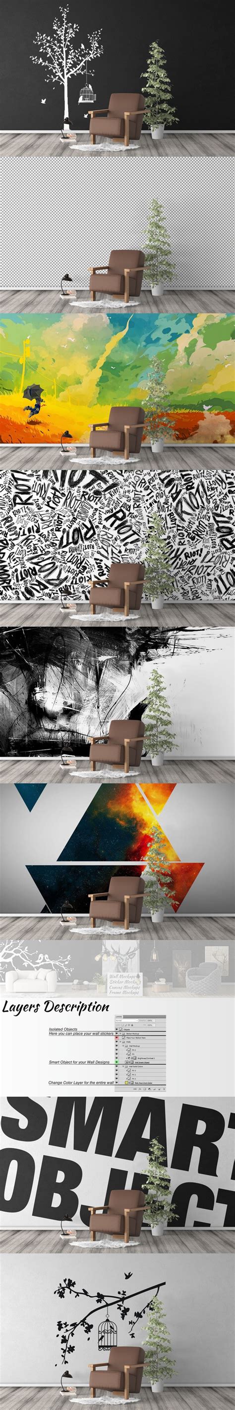 Download Wall Mockup - Sticker Mockup Vol 14 | Digital photo ...