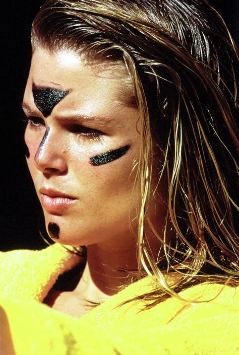 Christie Brinkley Wearing Anti Glare Face Paint Photograph By Arthur