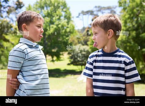 Little Boys Having A Fight Stock Photo Alamy