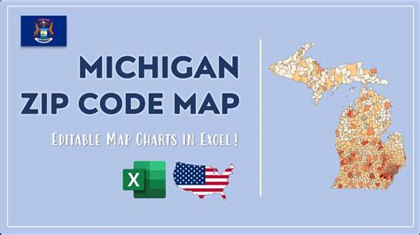 Michigan Zip Code Map In Excel Zip Codes List And Population Map