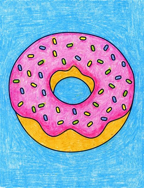 Simple Tips On How To Draw A Donut Tutorial And Donut Drawing Coloring
