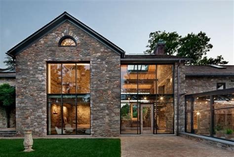 Modern Redesign Of Old Country Home With Antique Stone Walls And