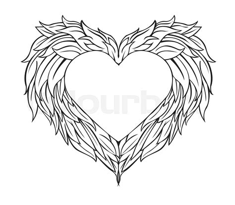 Design Winged Heart On Valentines Dayvector And Illustration Stock
