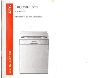 notice lave vaisselle aeg electrolux oko favorit 5071 trouver une solution à un problème aeg