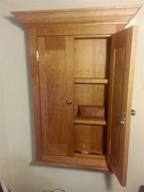 Cherry Wall Cabinet With Secret Compartment Traditional Medicine