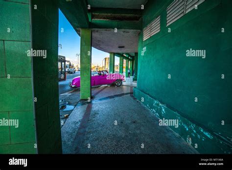 Hot Pink Classic On The Streets Of Central Havana Cuba Stock Photo Alamy