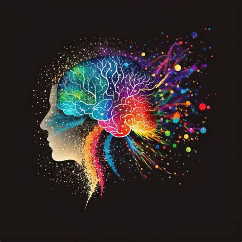 Human Brain Illustration Rainbows Glitter Autism Neuro Diversity