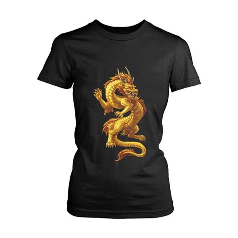 Gold Dragon Womens T Shirt Tee T Shirts For Women Shirts Gold Dragon