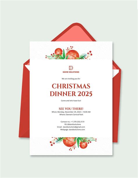 Corporate Christmas Dinner Invitation Template In Illustrator Psd