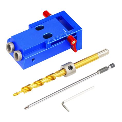 Pocket Hole Drilling Jig Kit Woodworking Oblique Drill Guide Set