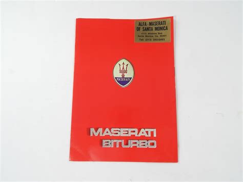 Maserati Biturbo Sales Brochure Classic Ferrari Parts