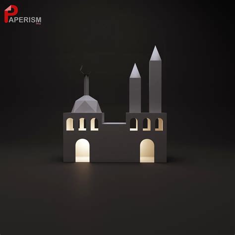 3d Mosque Model Printable Ramadan Decor Islamic Papercraft Etsy Canada