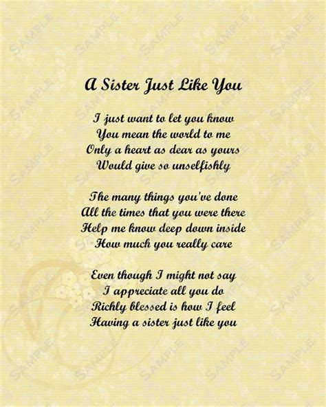 Sister Love Poem 8 X 10 Print in 2021 | Big sister quotes, Little