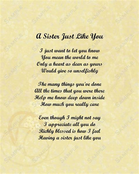 Sister Love Poem 8 X 10 Print in 2021 | Big sister quotes, Little