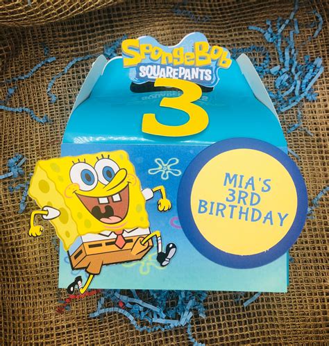Spongebob Squarepants Party Favor Boxes Personalisiert Etsy