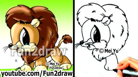 How To Draw Easy How To Draw A Lion Cute Draw Animals Fun2draw