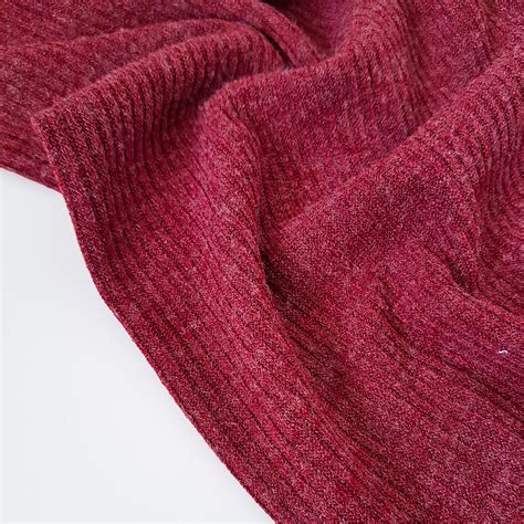 Chunky Rib Jersey Knit Fabric - Burgundy Melange - Pin & Sew