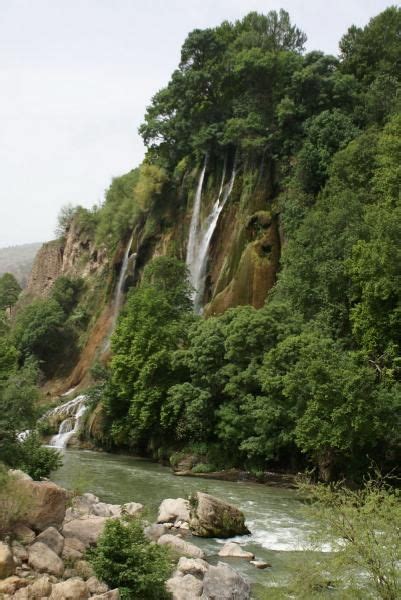 Bishe Waterfall Lorestan Province Iran Scenery Nature Waterfall