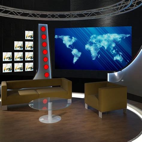 Virtual Tv Studio Chat Set 19 Cgtrader