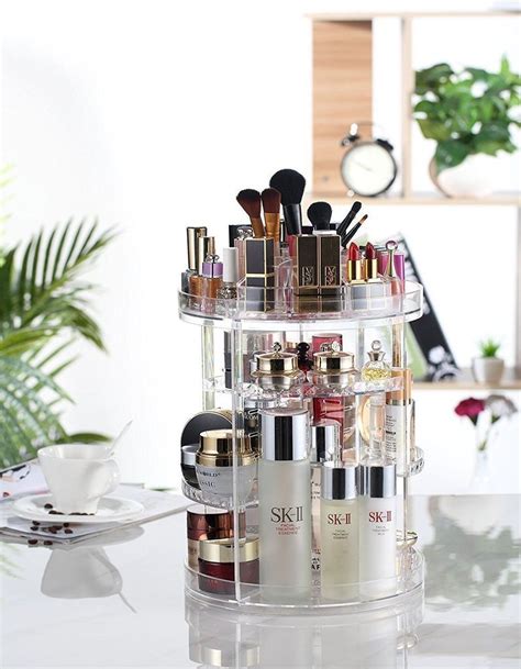Diy 360 Rotating Detachable Cosmetic Makeup Organizer Make Up Storage