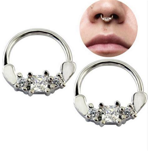 Popular Sale Zircon Septum Clicker Real Piercing Septum Ring Piercing Nose Ring Piercing Body