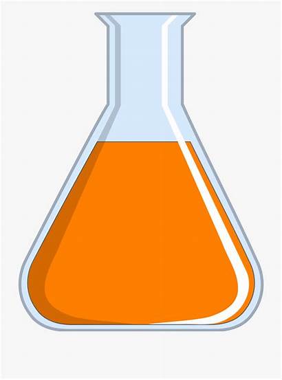 Orange Flask Beaker Clipart Erlenmeyer Cartoon Transparent
