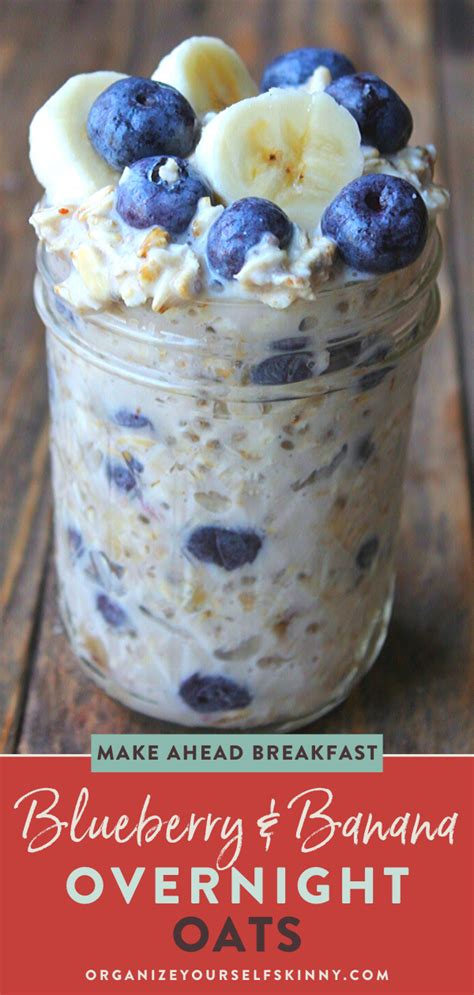 1 place oats, milk and yoghurt in a large container that has an airtight seal. Blueberry Banana Overnight Oats | Recipe | Blueberry overnight oats, Low calorie overnight oats ...
