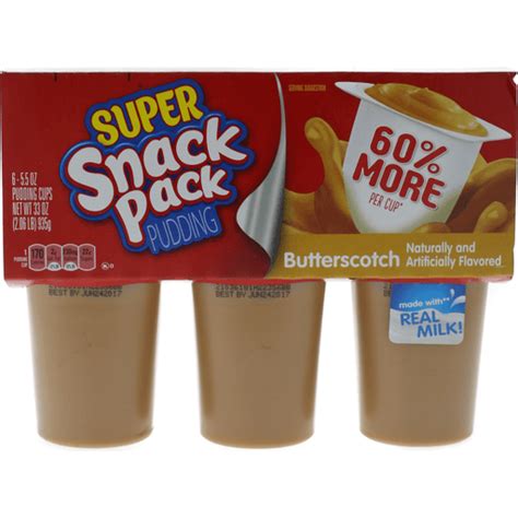 Super Snack Pack Pudding Butterscotch 6 Ct Jello And Pudding Sun Fresh