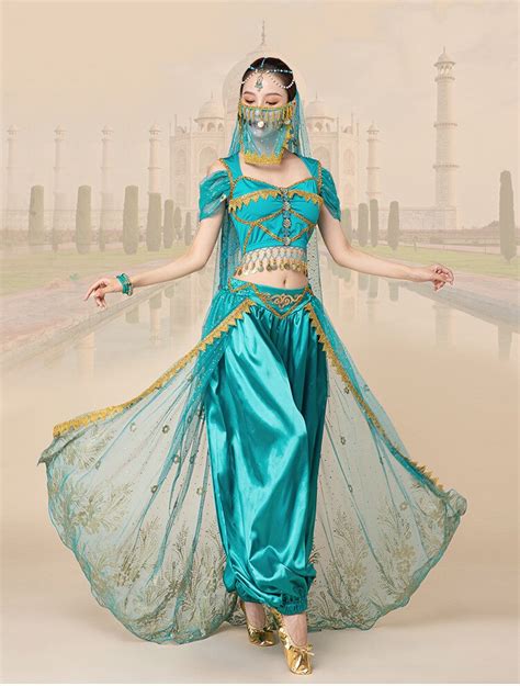 I Dream Of Jeannie Cosplay Costume Belly Dancing Costume Arabian Belly Dancer Princess Halloween