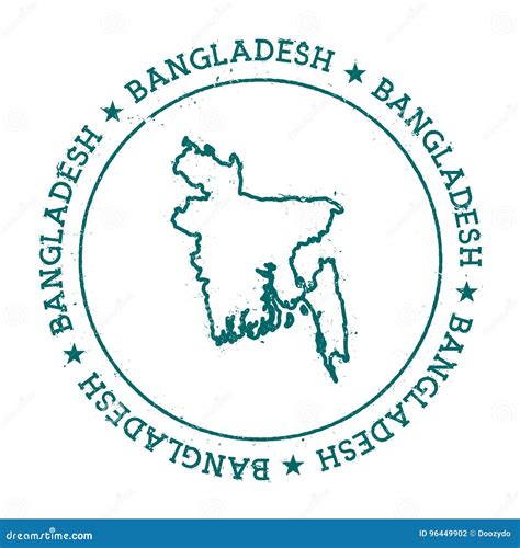 Bangladesh Vector Map Stock Vector Illustration Of Postmark 96449902