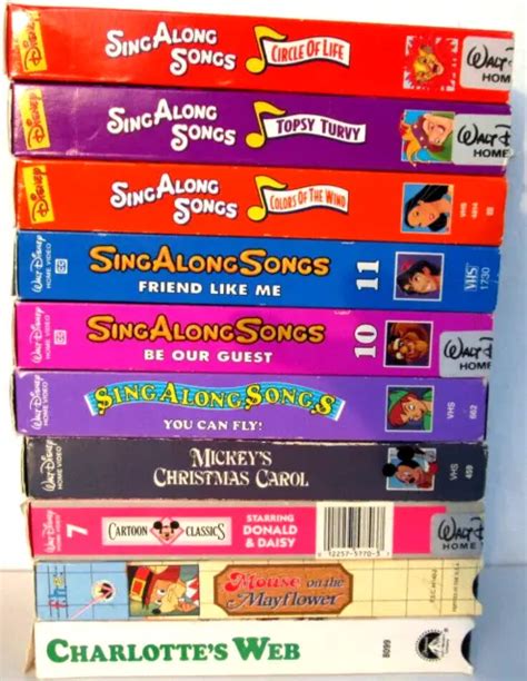 Disney Sing Along Songs Vhs Lot 10 Vhs Tapes Classics Kids 2466