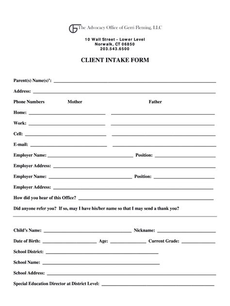 Cicl Intake Form Fill Out And Sign Online Dochub