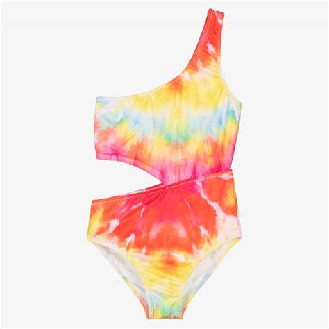Stella Cove Teen Girls Colourful Tie Dye Swimsuit In Red Modesens