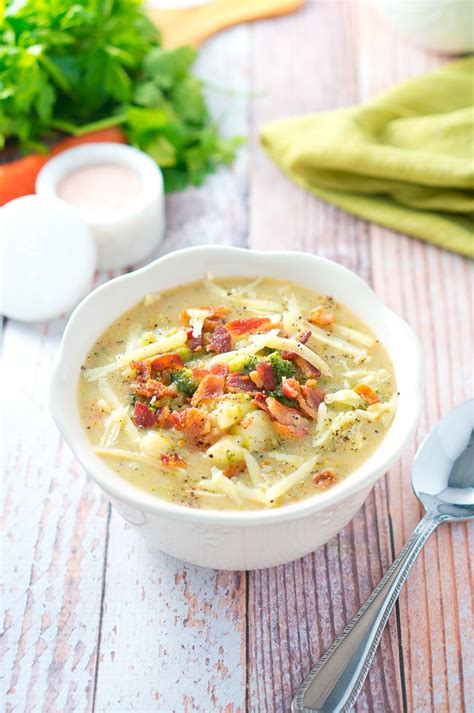 Loaded Broccoli And Potato Soup Delicious Meets Healthy