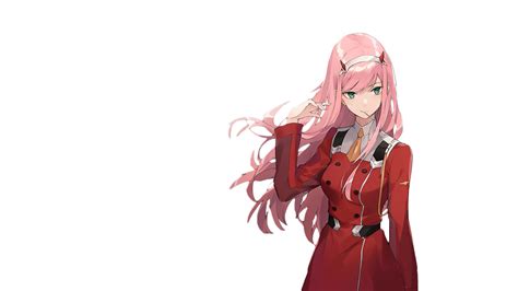 Darling In The Franxx Zero Two Hiro Zero Two With Red Dress And Pink